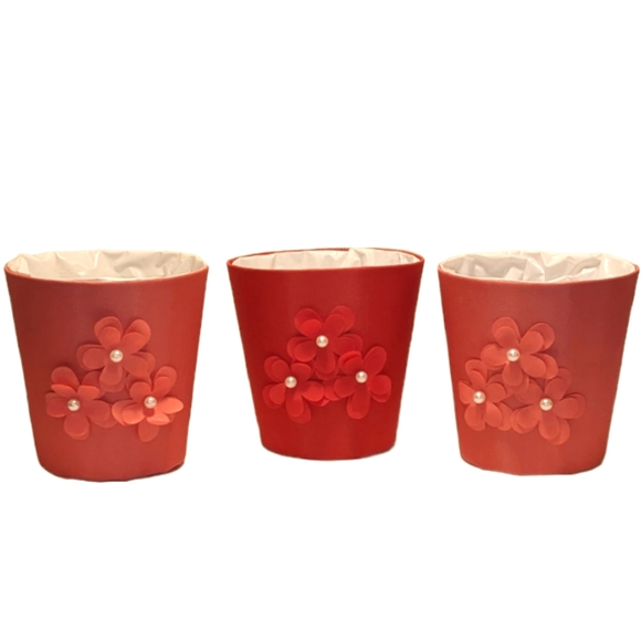 Debi Lily Accents Debi Lily Pearl Flower Pot Planter Covers Set Of